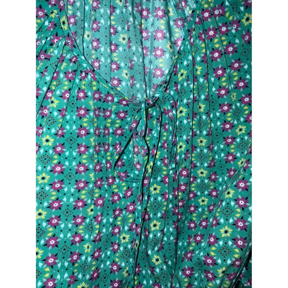 Matilda Jane Floral Print Dress Smocked Waist Tiered Long Sleeve Green Size S - Picture 4 of 5
